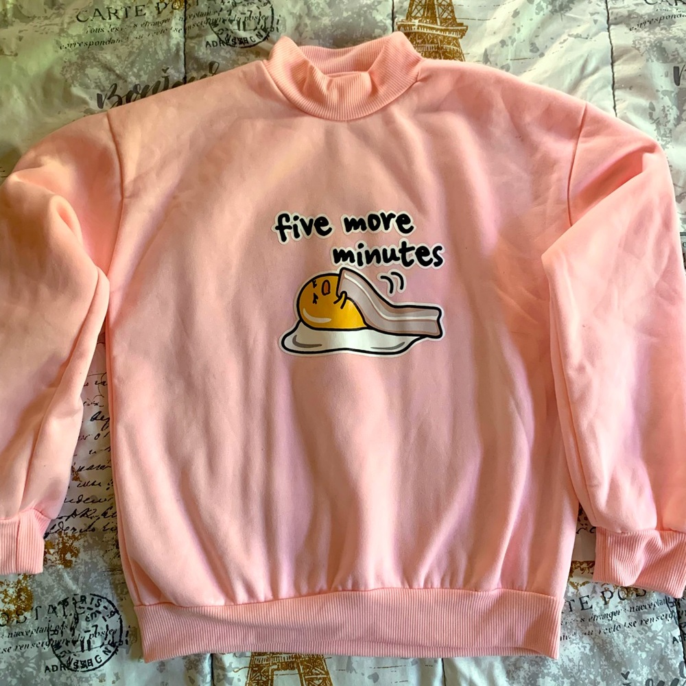 gudetama "five more minutes" long sleeved soft shirt